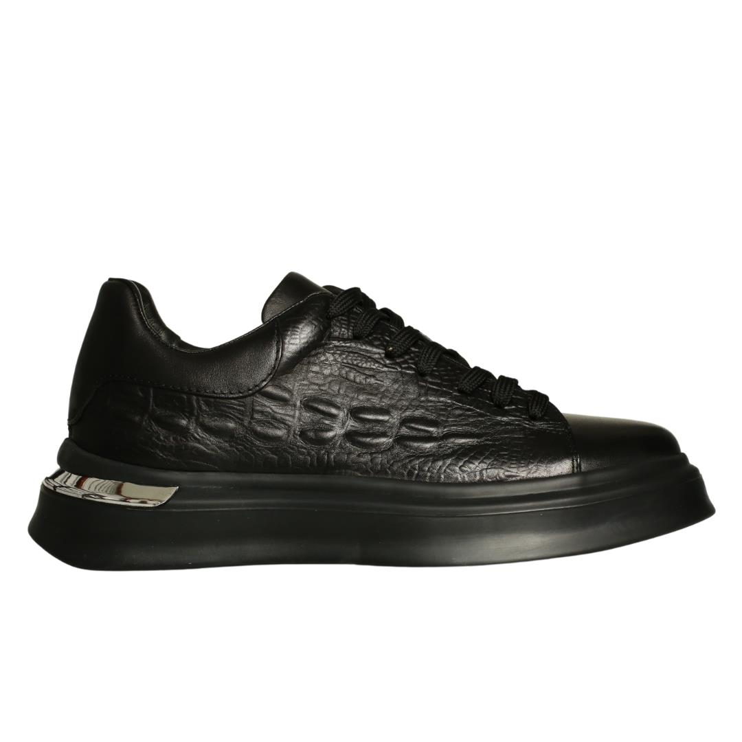 Siyah Deri Erkek Sneaker