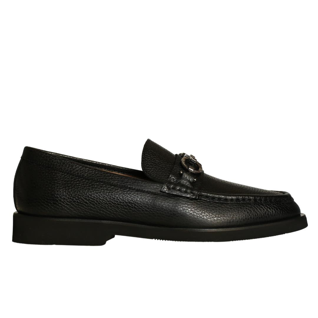 Siyah Deri Erkek Tokalı Loafer