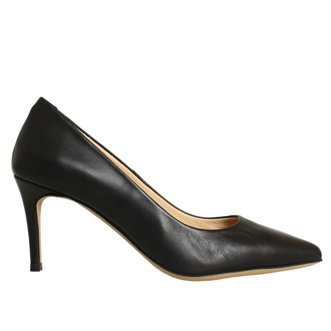 Siyah Deri Kadın Stiletto