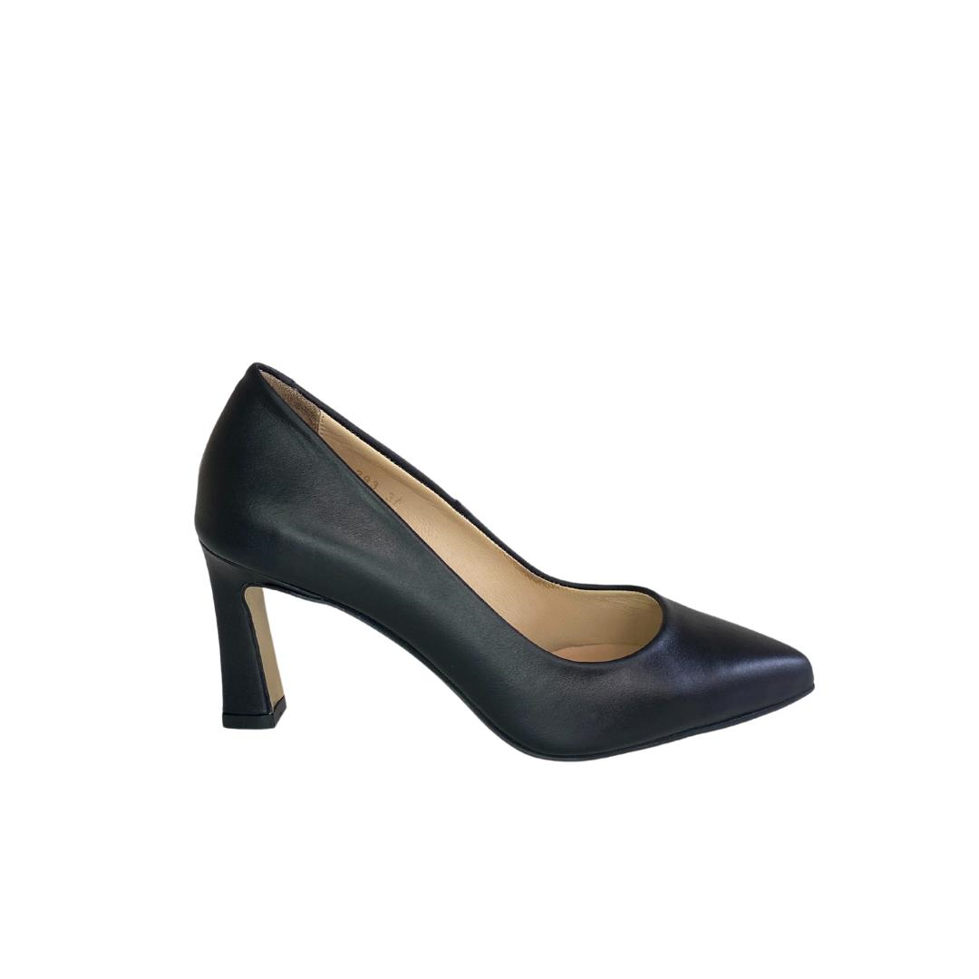 Siyah Deri Kadın Stiletto