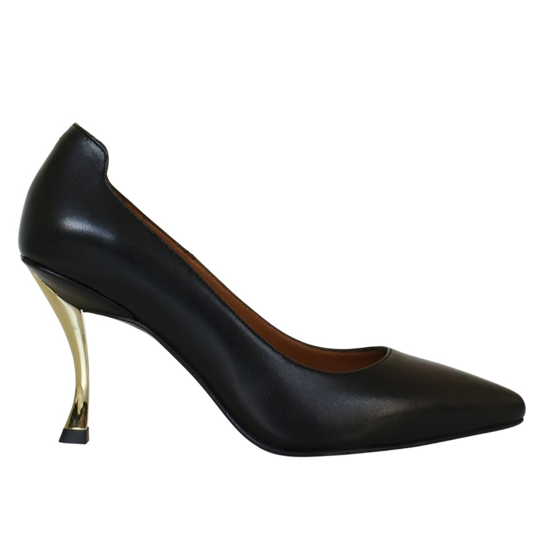 Siyah Deri Kadın Stiletto