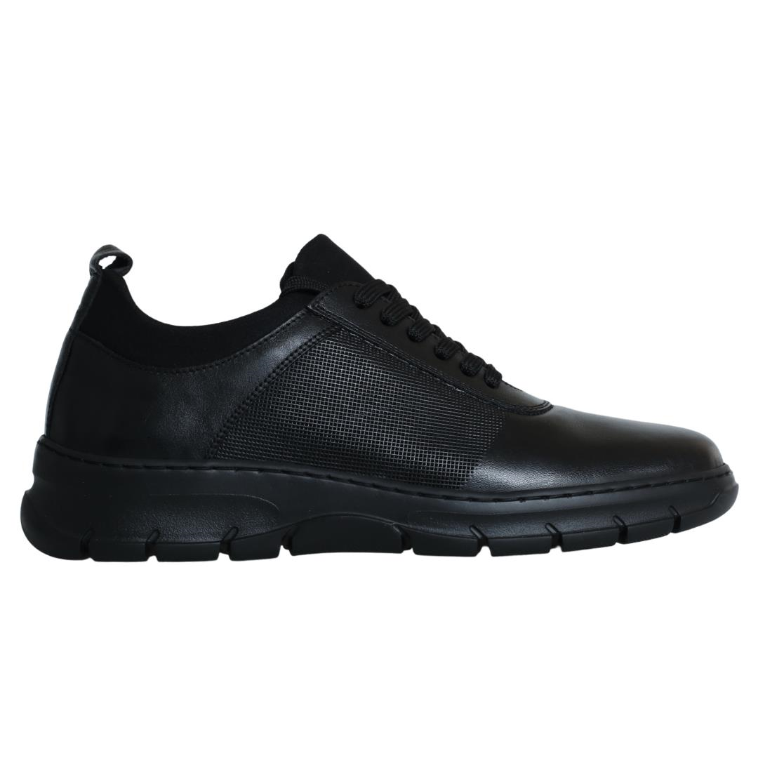 Siyah Erkek Lastik Detaylı Sneaker