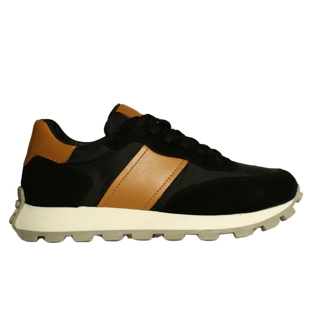 Siyah Kombin Kadın Bağcıklı Sneaker