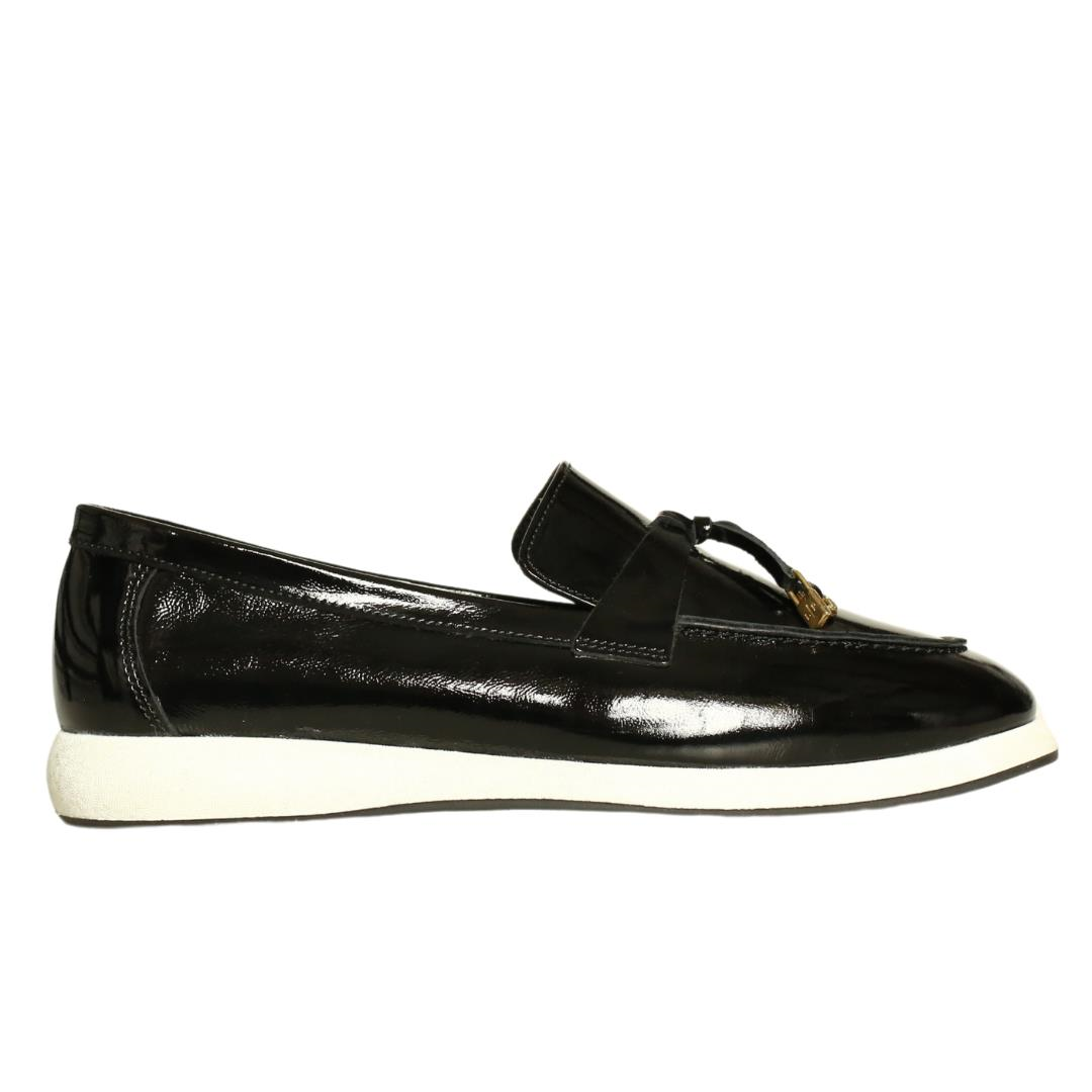 Siyah Rugan Tokalı Kadın Loafer