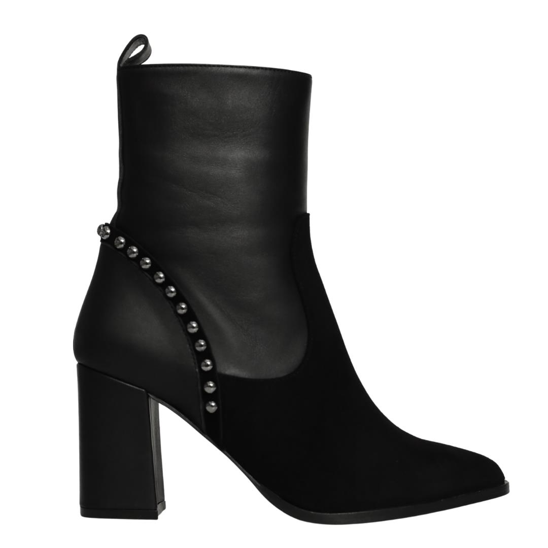 Siyah Süet Topuklu Kadın Bot