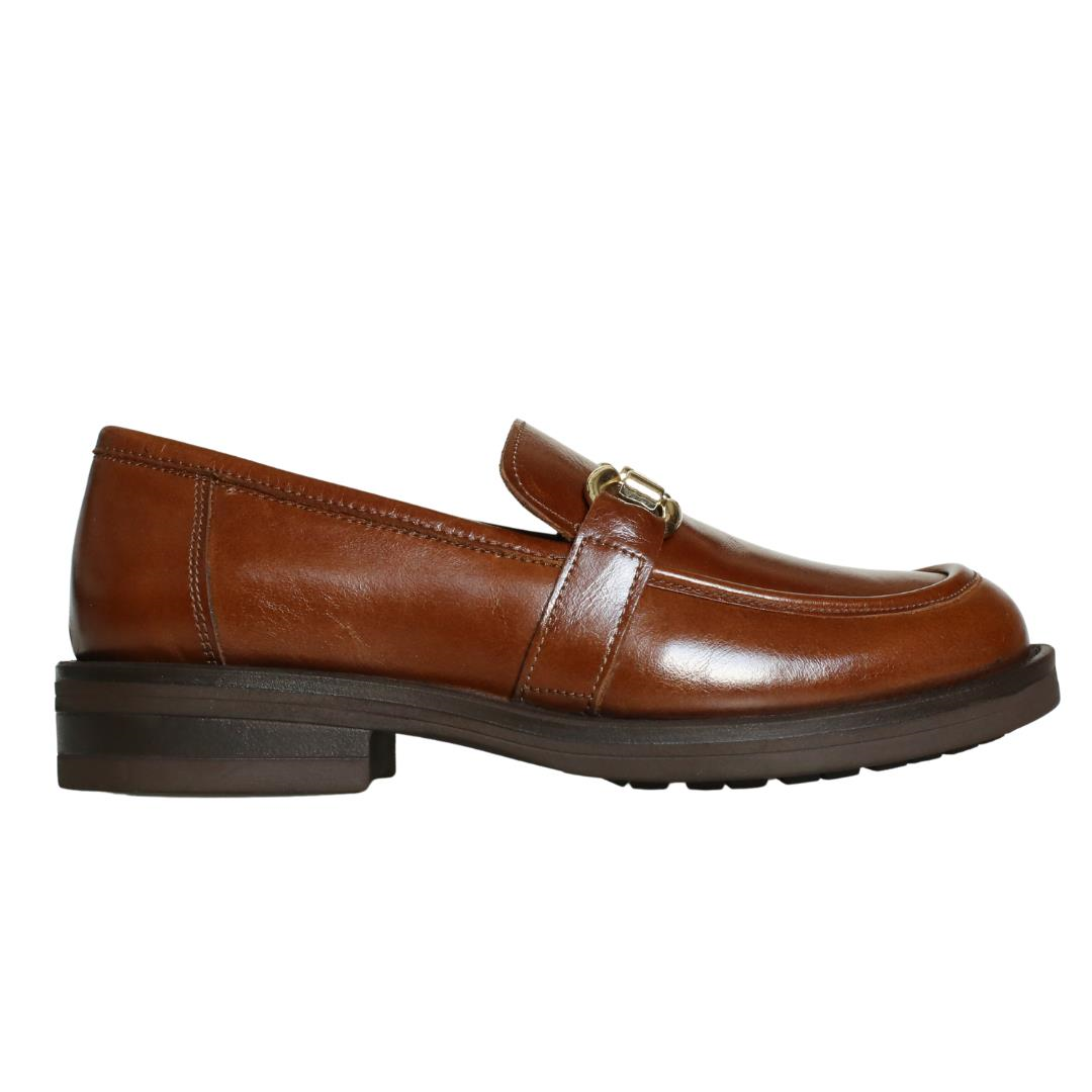 Taba Deri Kadın Tokalı Loafer