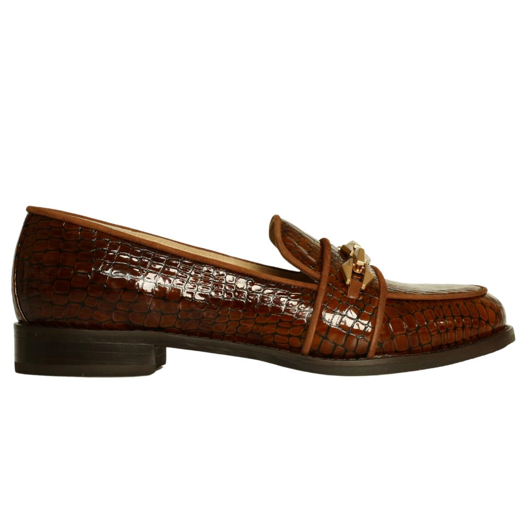 Taba Rugan Kadın Tokalı Loafer