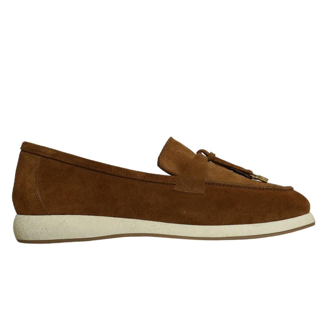 Taba Süet Kadın Tokalı Loafer