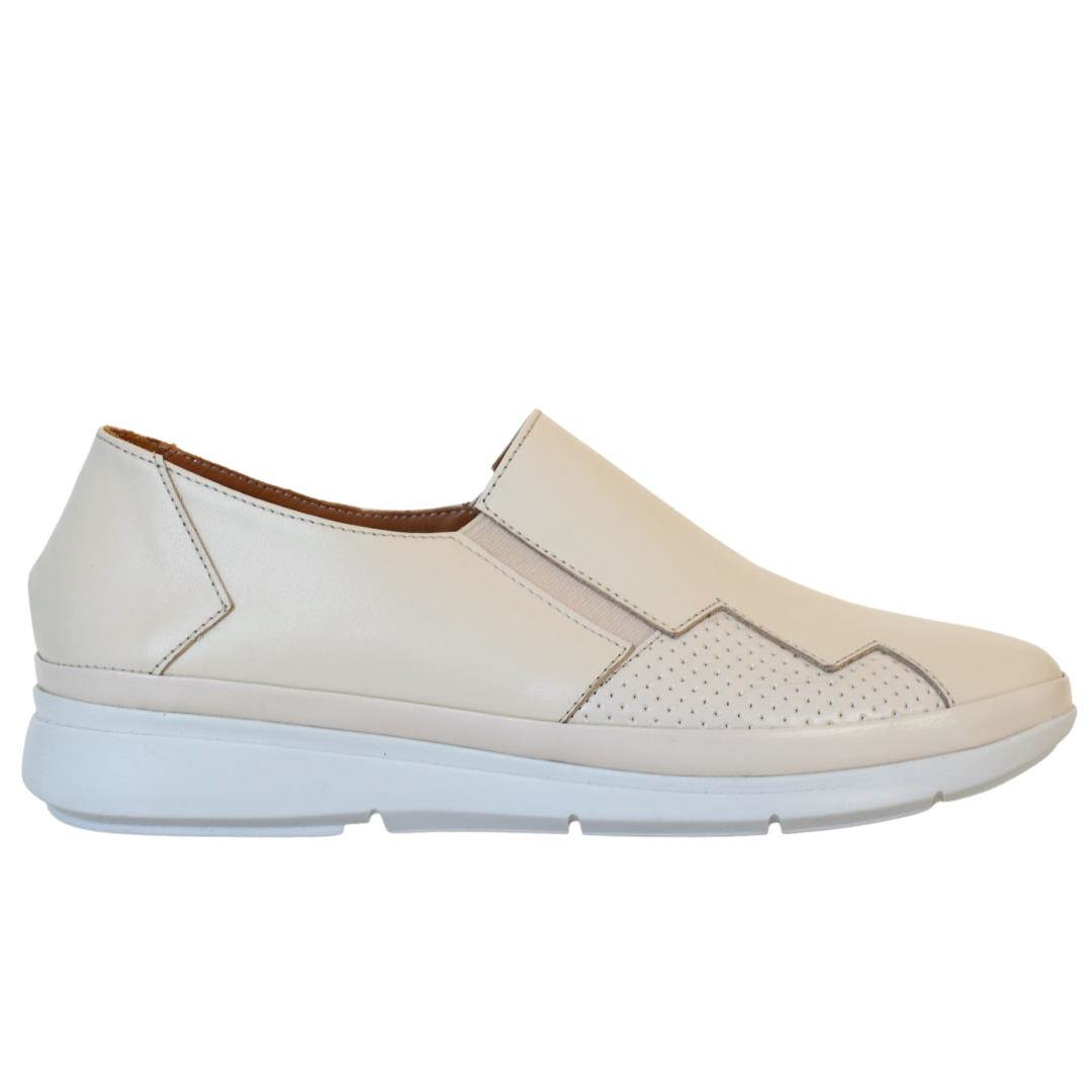 Bej Deri Kadın Günlük Ayakkabı