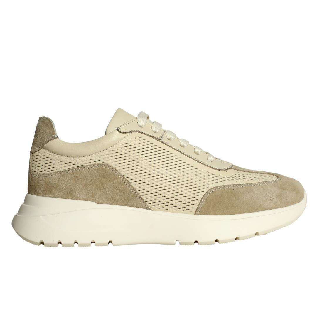 Bej Deri Kadın Sneaker