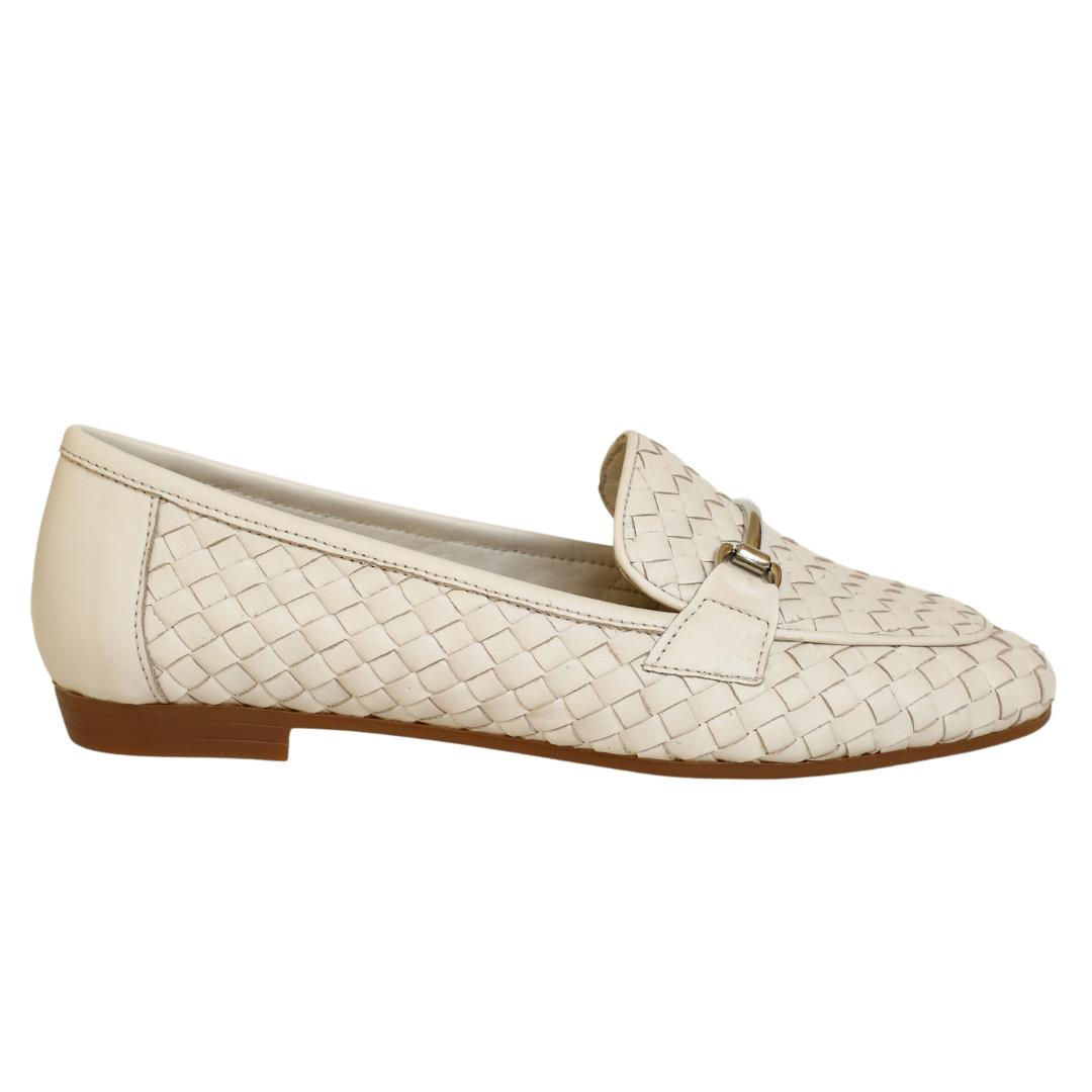 Bej Örgü Deri Kadın Babet