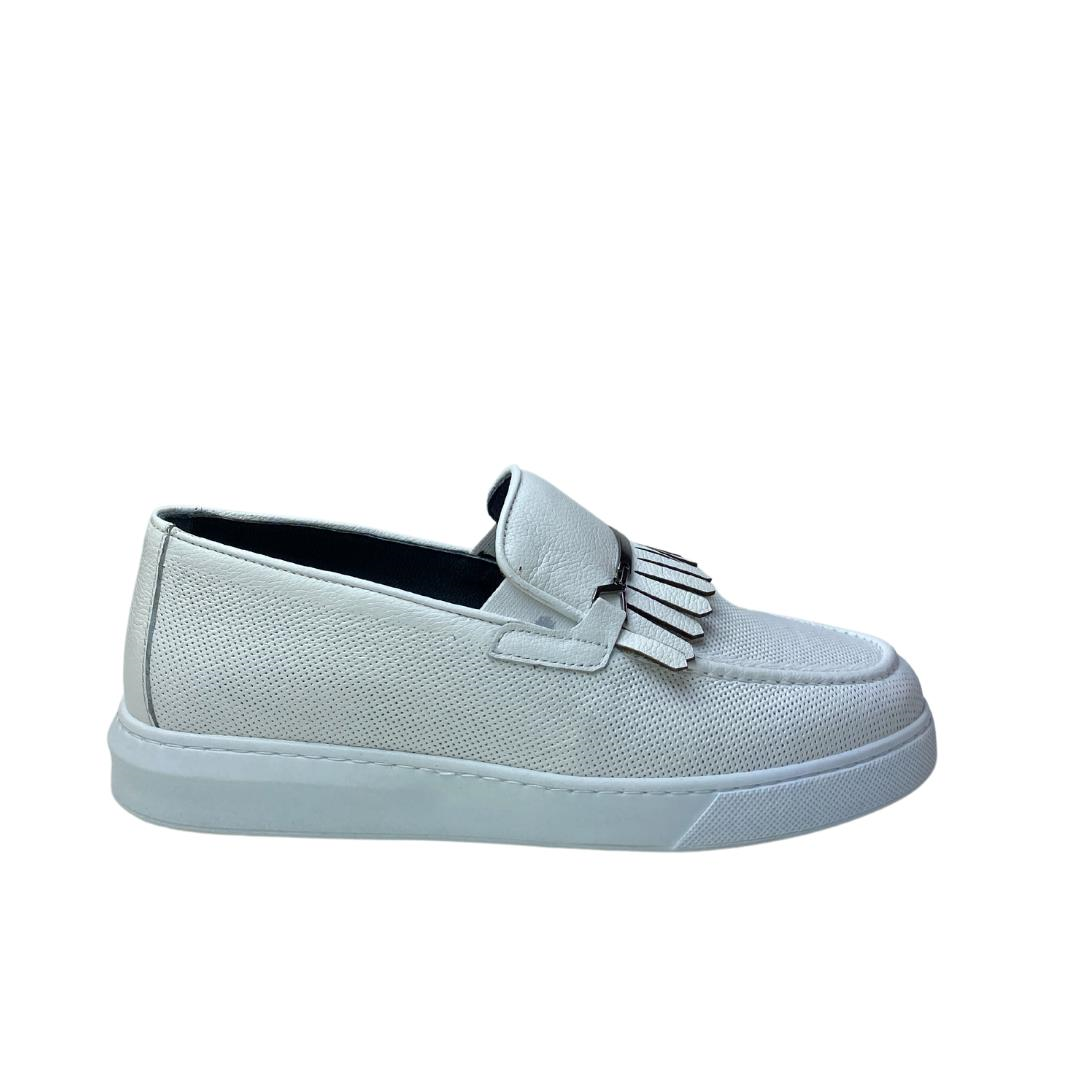 Beyaz Erkek Loafer Ayakkabı