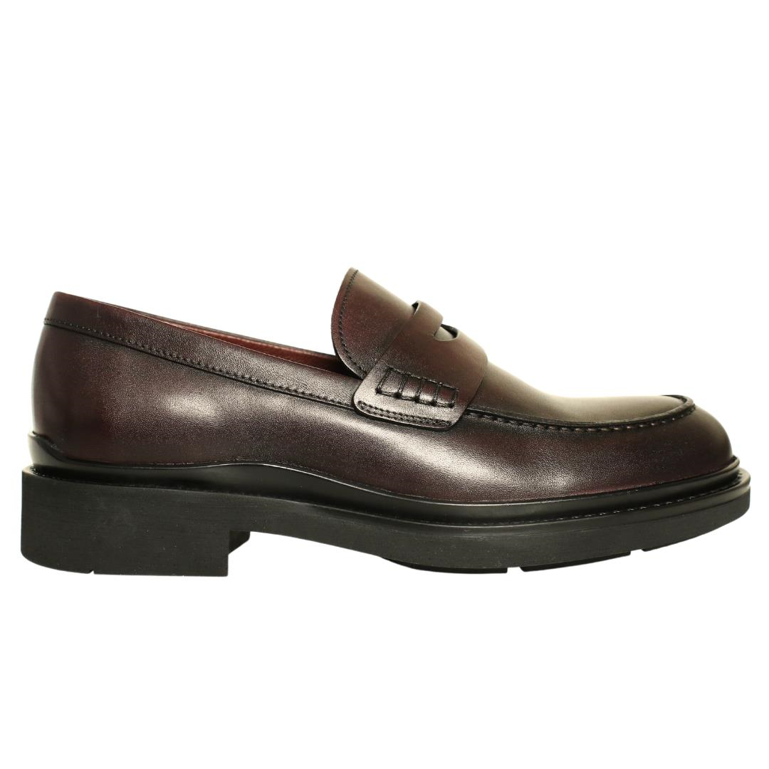 Bordo Deri Kadın Loafer