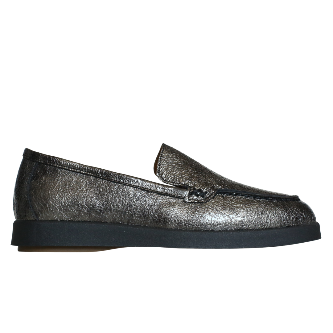 Çelik Kırışık Rugan Kadın Loafer
