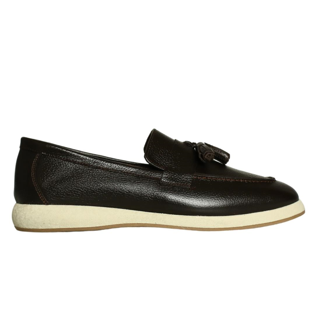 Kahve Deri Püsküllü Loafer