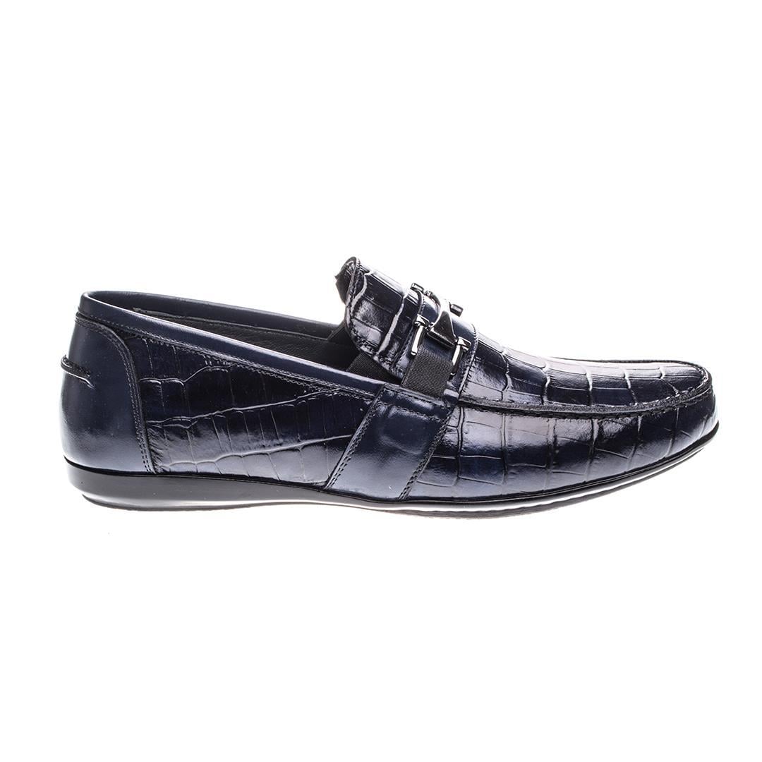 Lacivert Baskı Erkek Loafer Ayakkabı