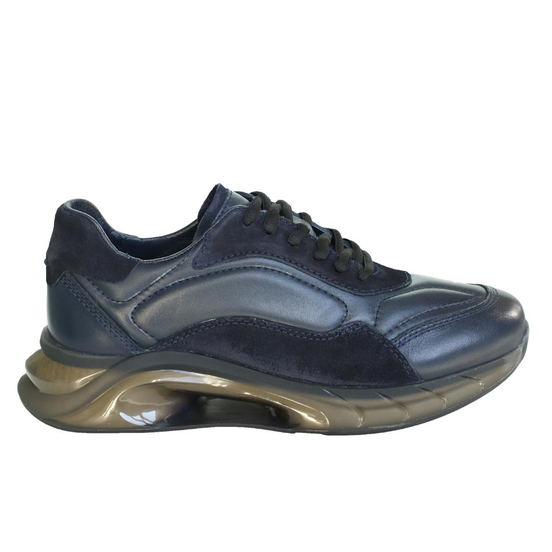 Lacivert Deri Erkek Sneaker