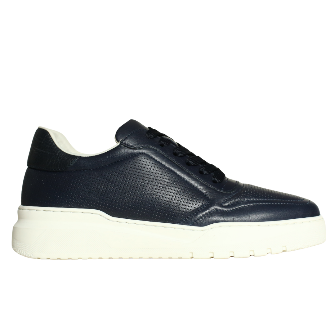 Lacivert Deri Erkek Sneaker