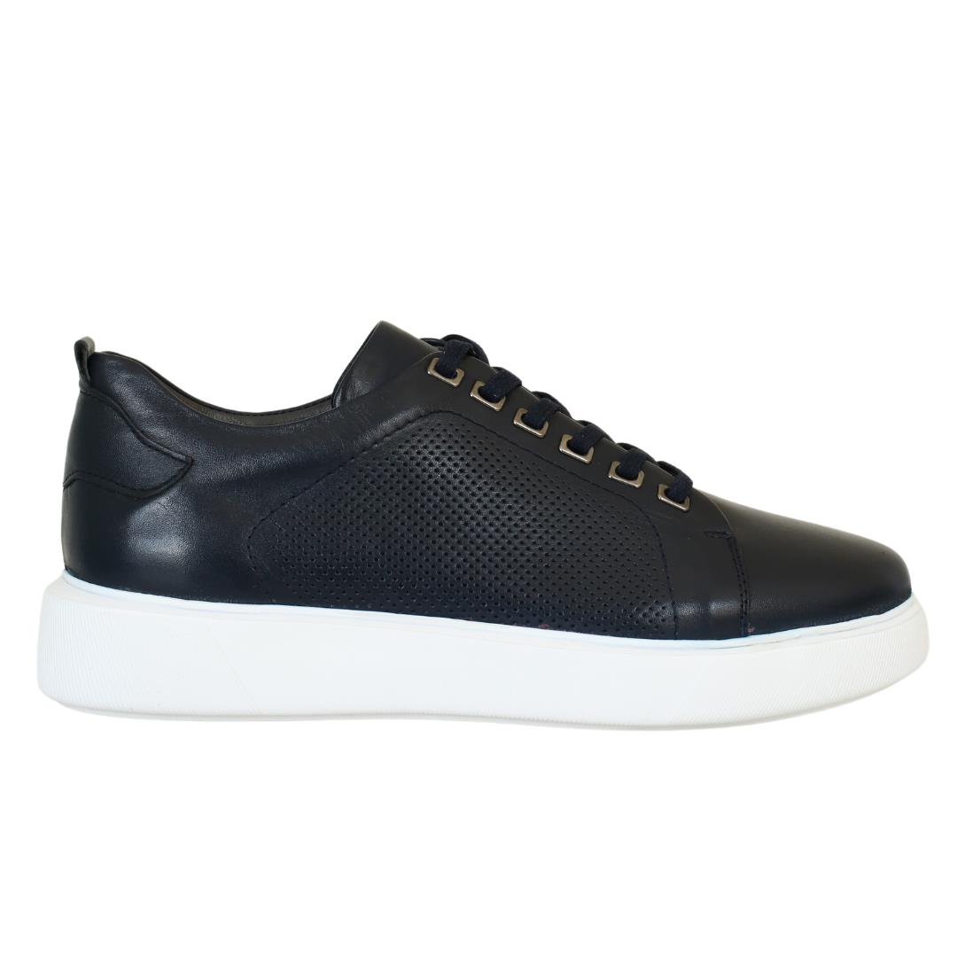 Lacivert Deri Erkek Sneaker