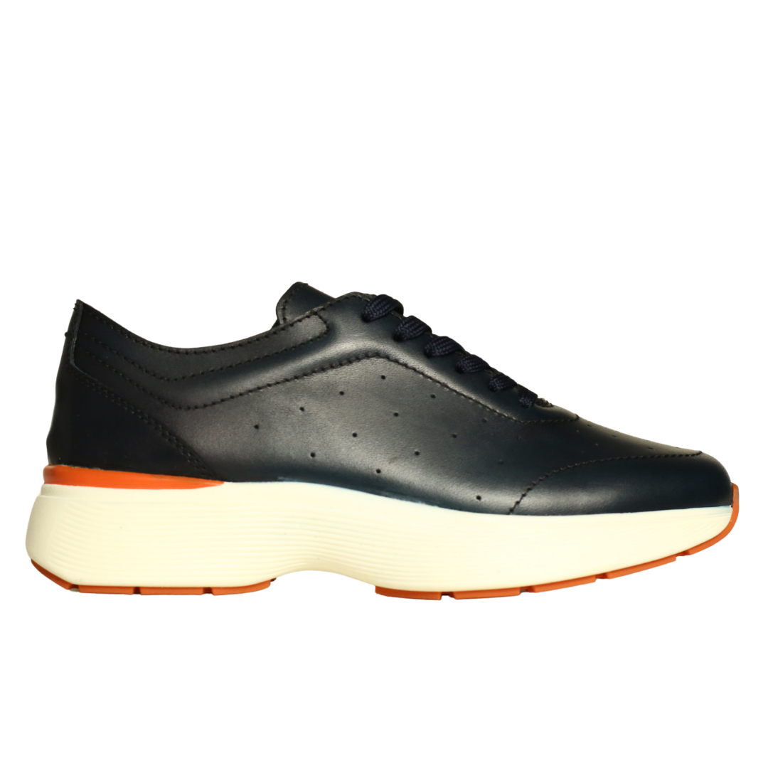 Lacivert Deri Erkek Sneaker