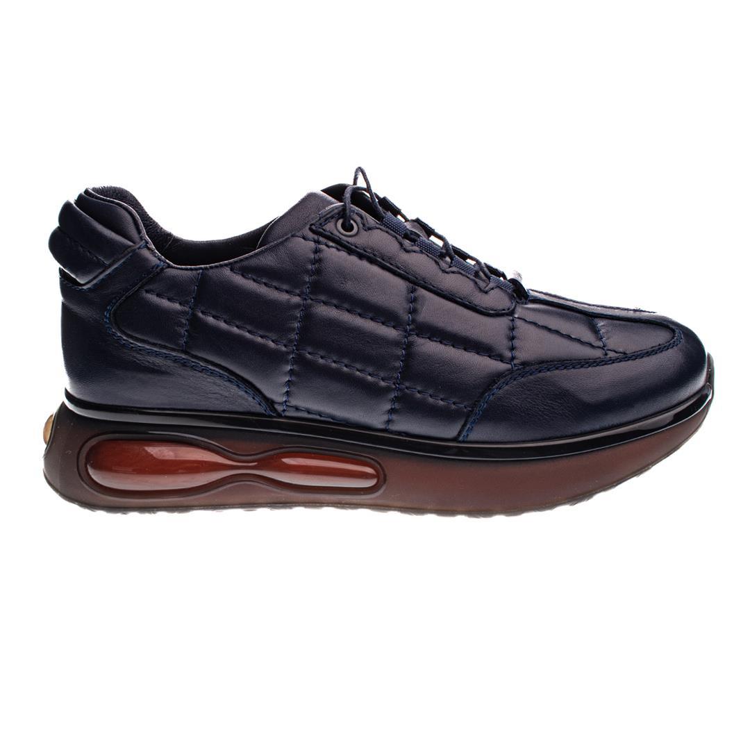 Lacivert Deri Erkek Sneaker