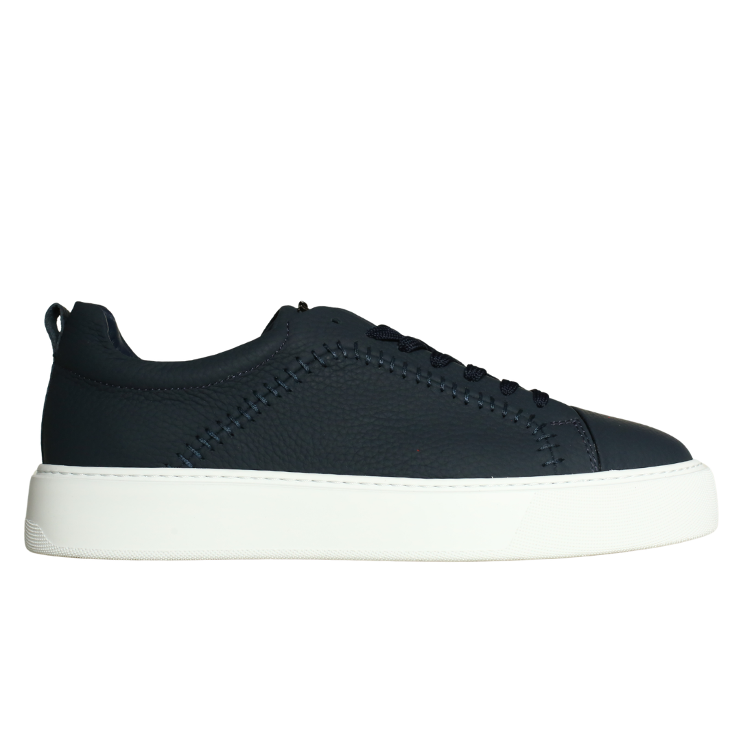Lacivert Deri Erkek Sneaker