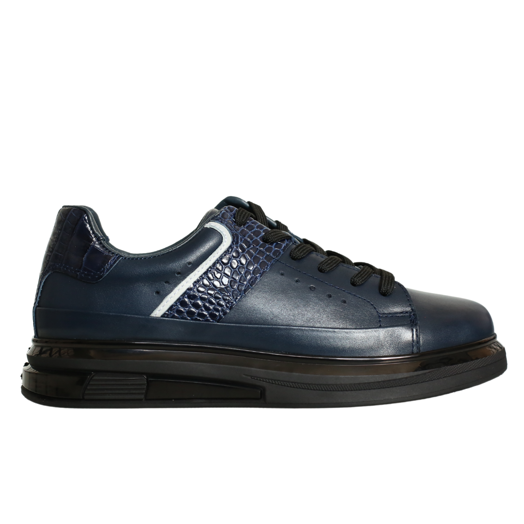 Lacivert Deri Erkek Sneaker