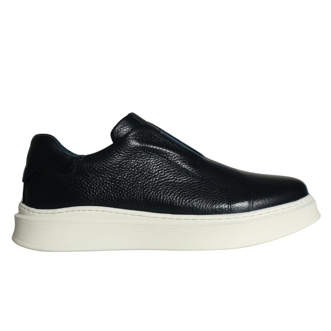 Lacivert Deri Erkek Sneaker