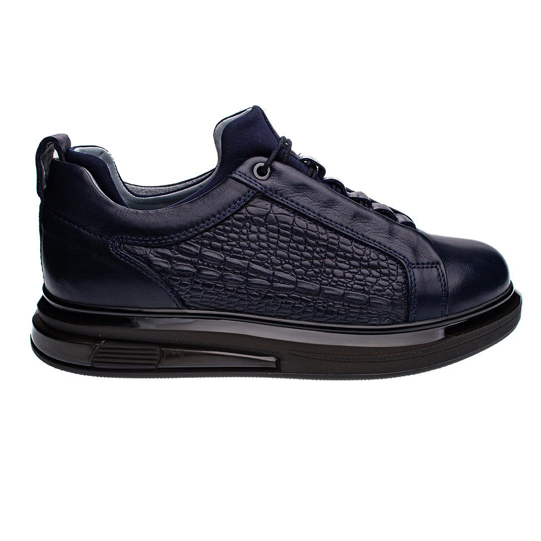 Lacivert Deri Erkek Sneaker
