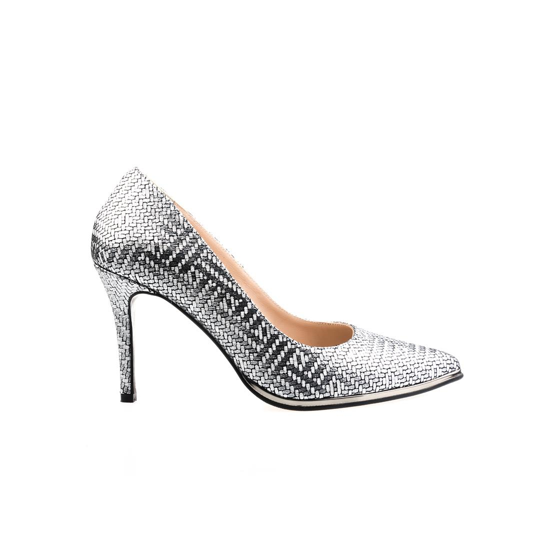 Lame Baskı Kadın Stiletto Ayakkabı