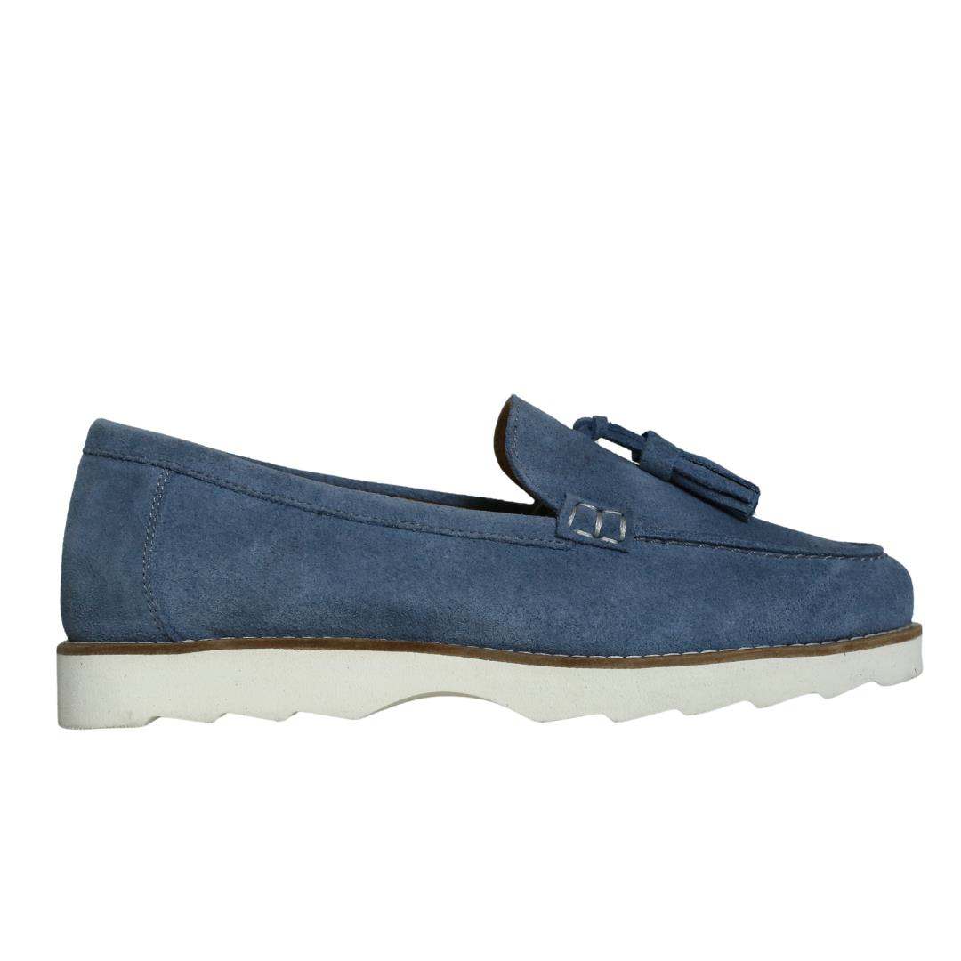 Mavi Süet Kadın Loafer