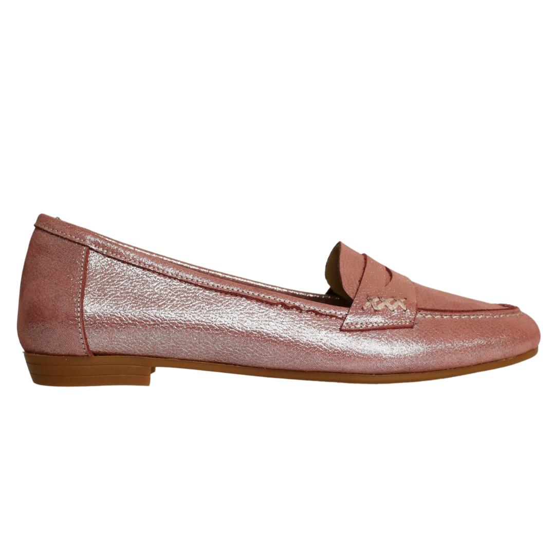 Pembe Kadın Deri Babet