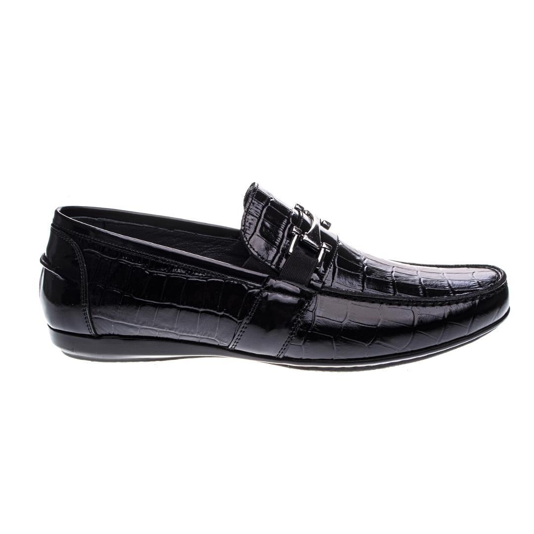 Siyah Baskı Erkek Loafer Ayakkabı
