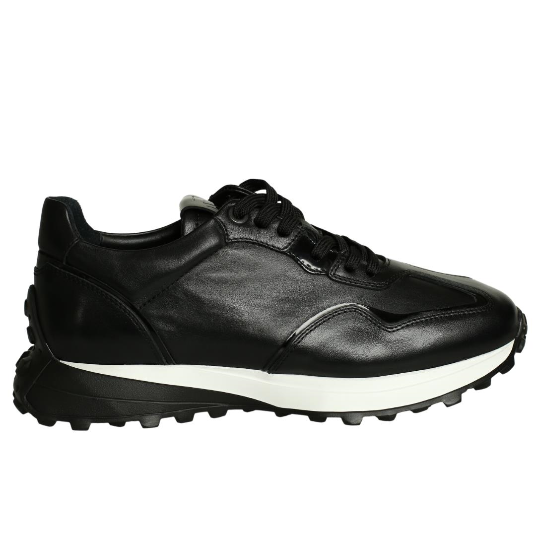 Siyah Deri Erkek Sneaker