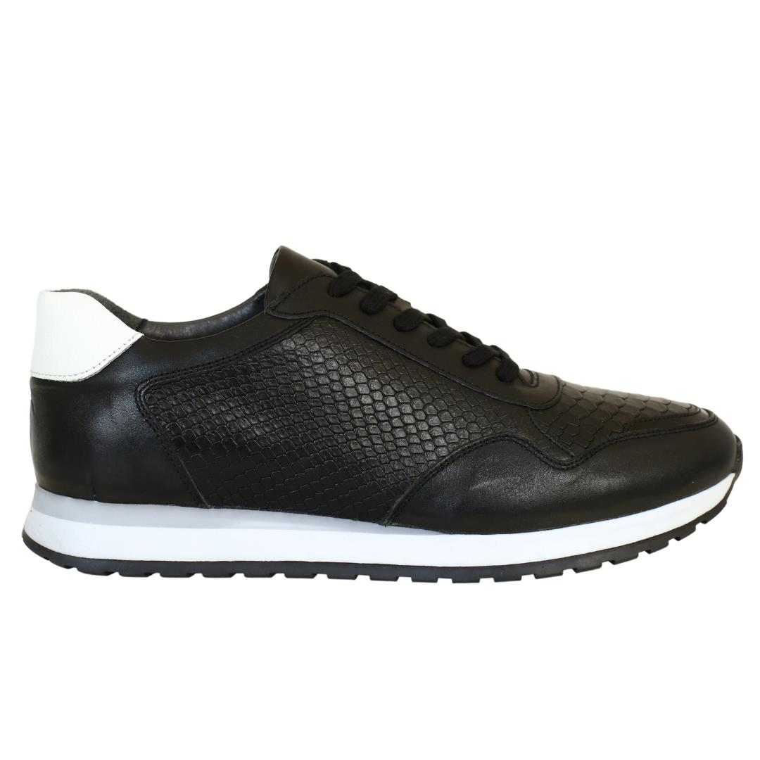 Siyah Deri Erkek Sneaker