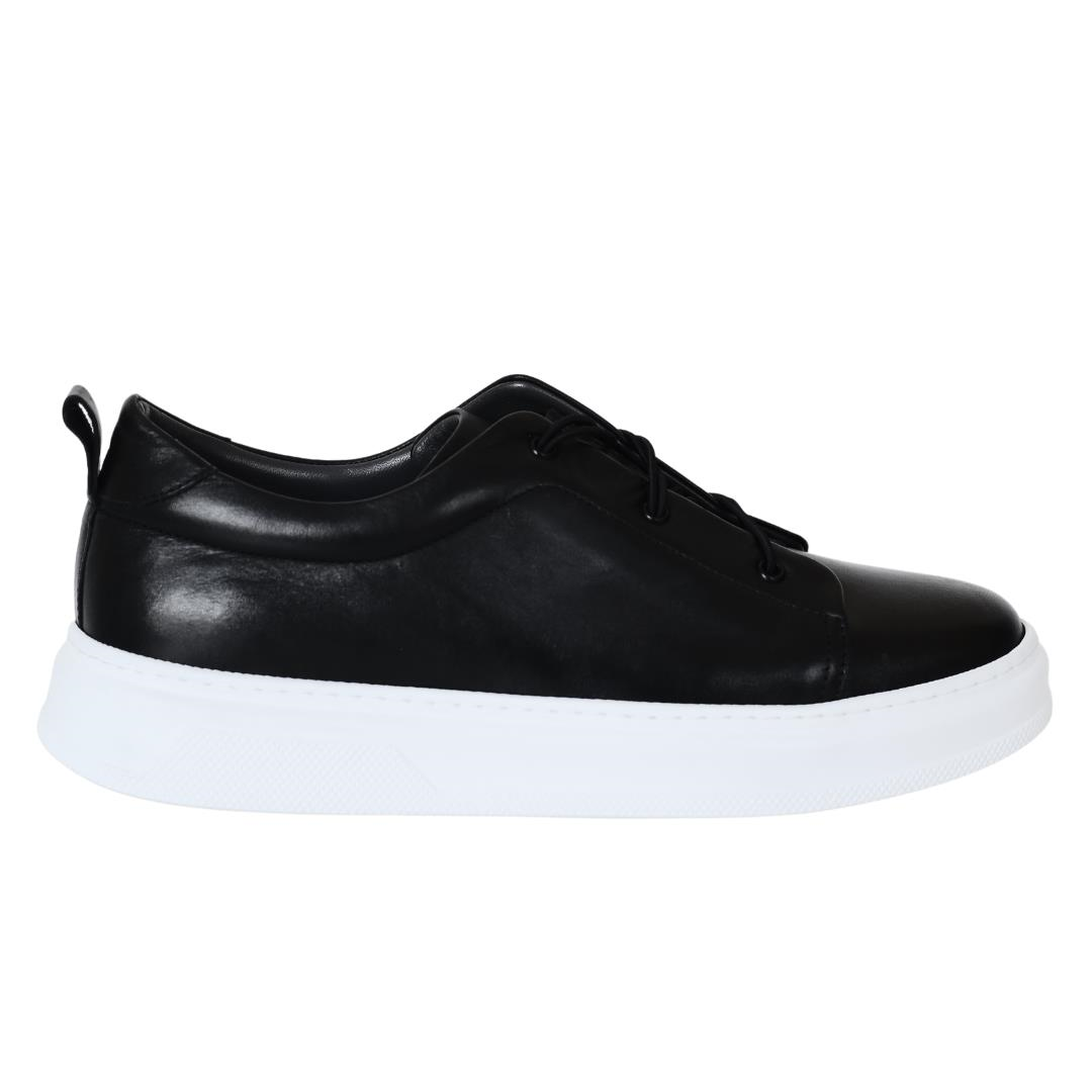 Siyah Deri Erkek Sneaker