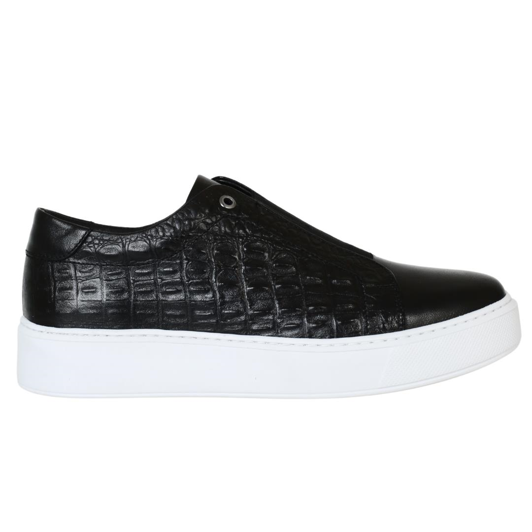 Siyah Deri Erkek Sneaker