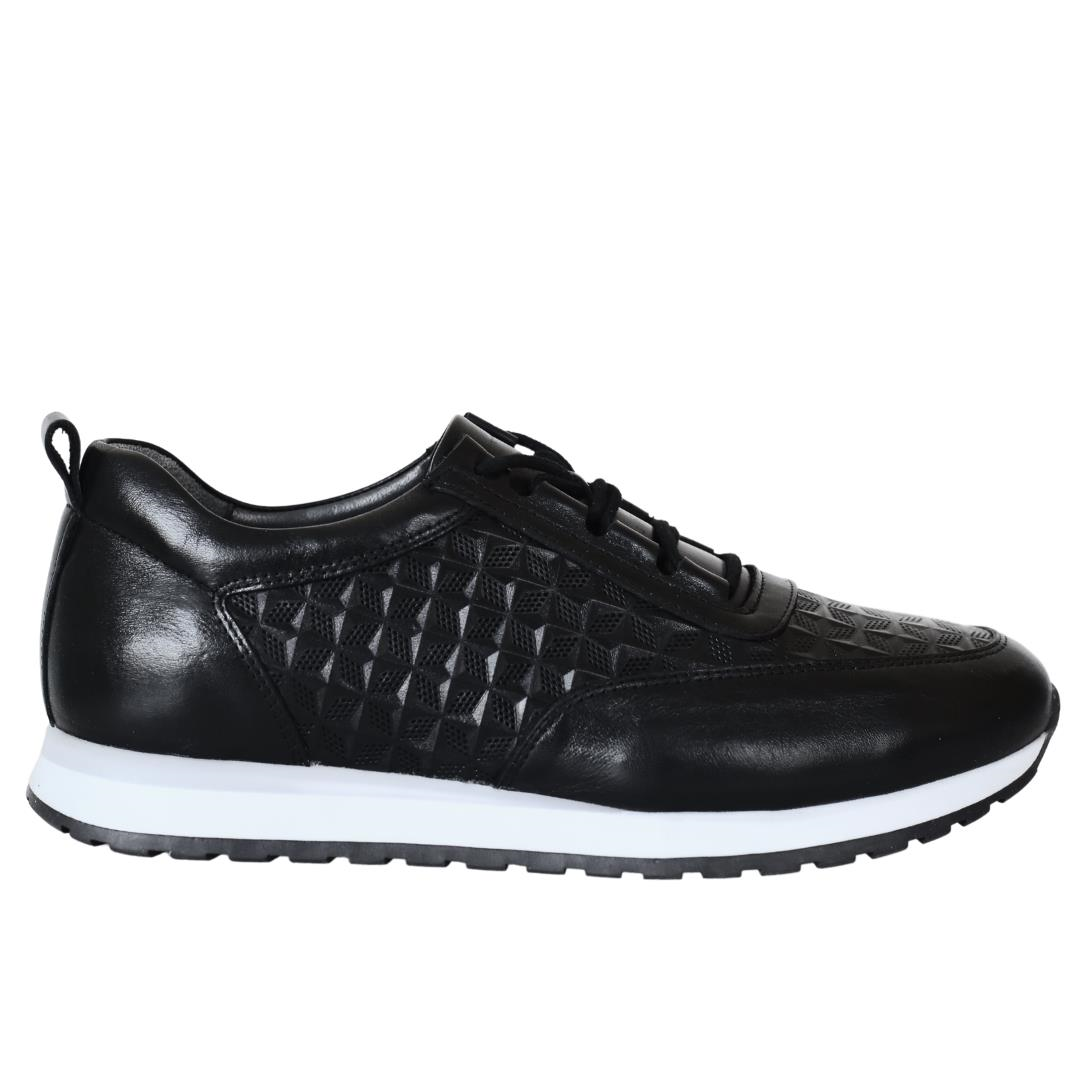 Siyah Deri Erkek Sneaker