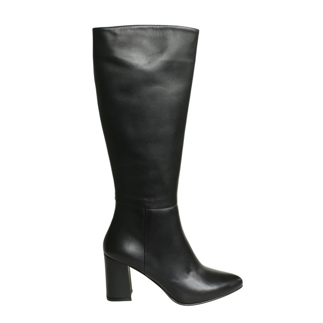 Siyah Deri Kadın Çizme