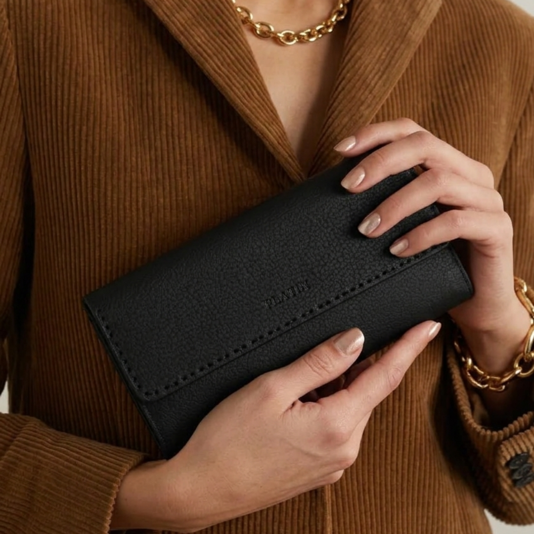 Siyah Deri Kadın Cüzdan