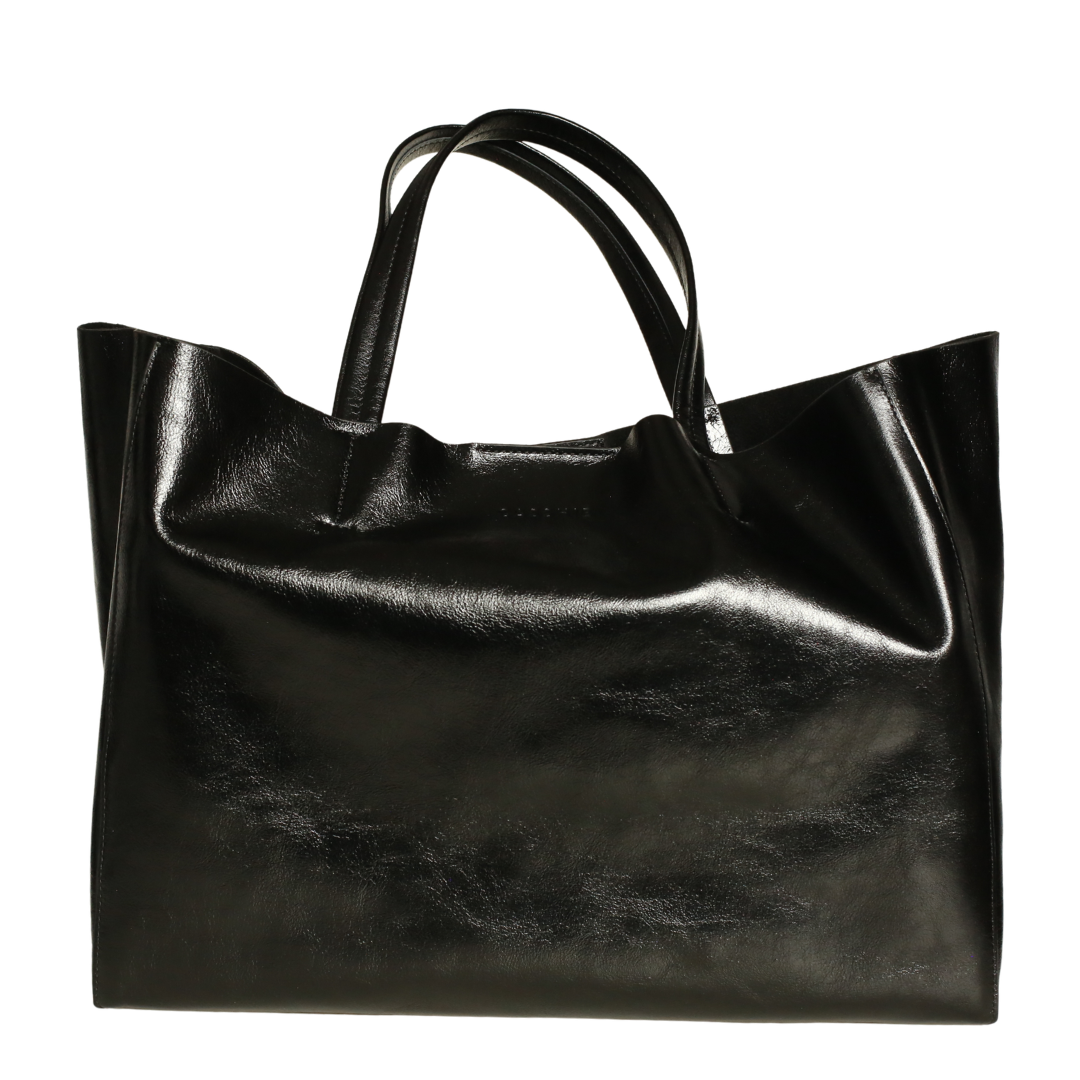 Siyah Deri Kadın El Çanta