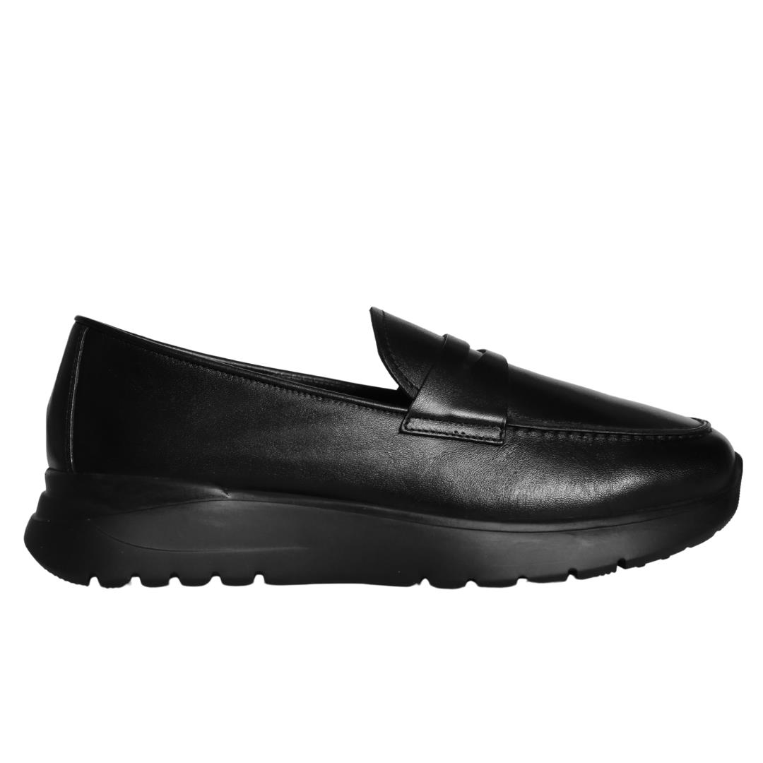 Siyah Deri Kadın Günlük Loafer