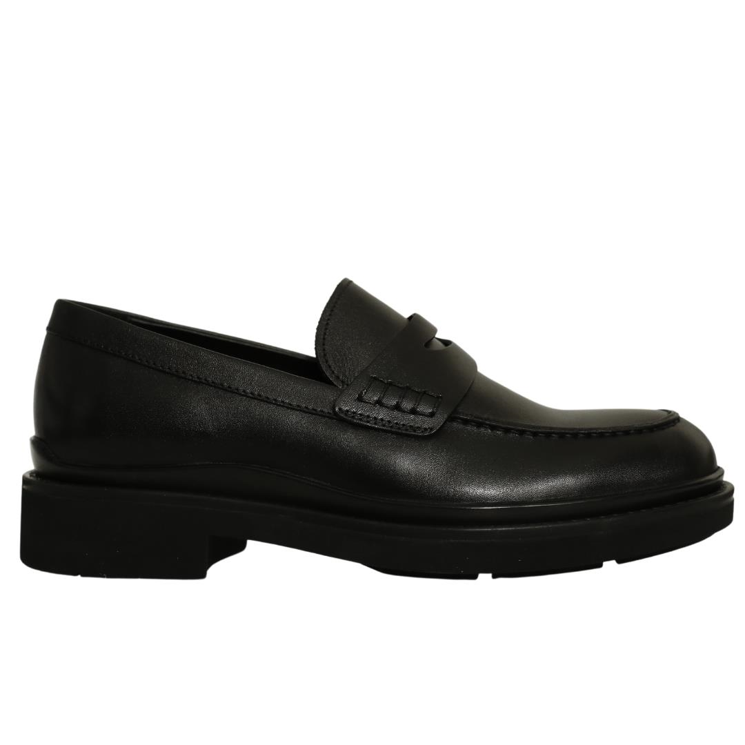 Siyah Deri Kadın Loafer