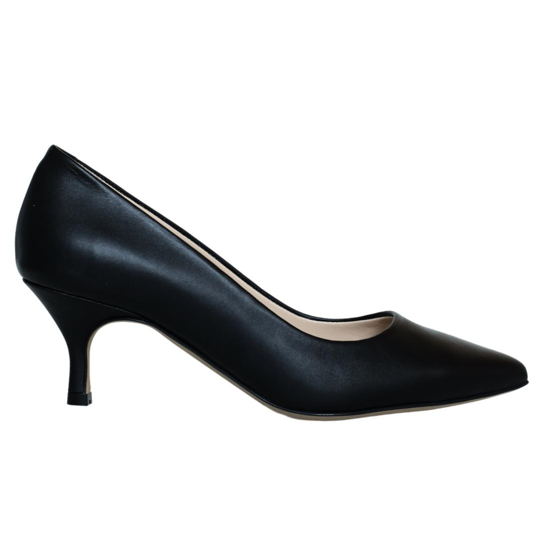 Siyah Deri Kadın Stiletto