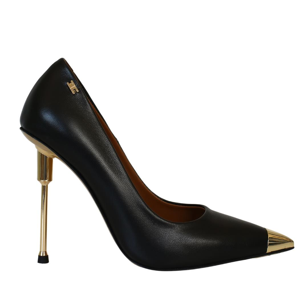 Siyah Deri Kadın Stiletto