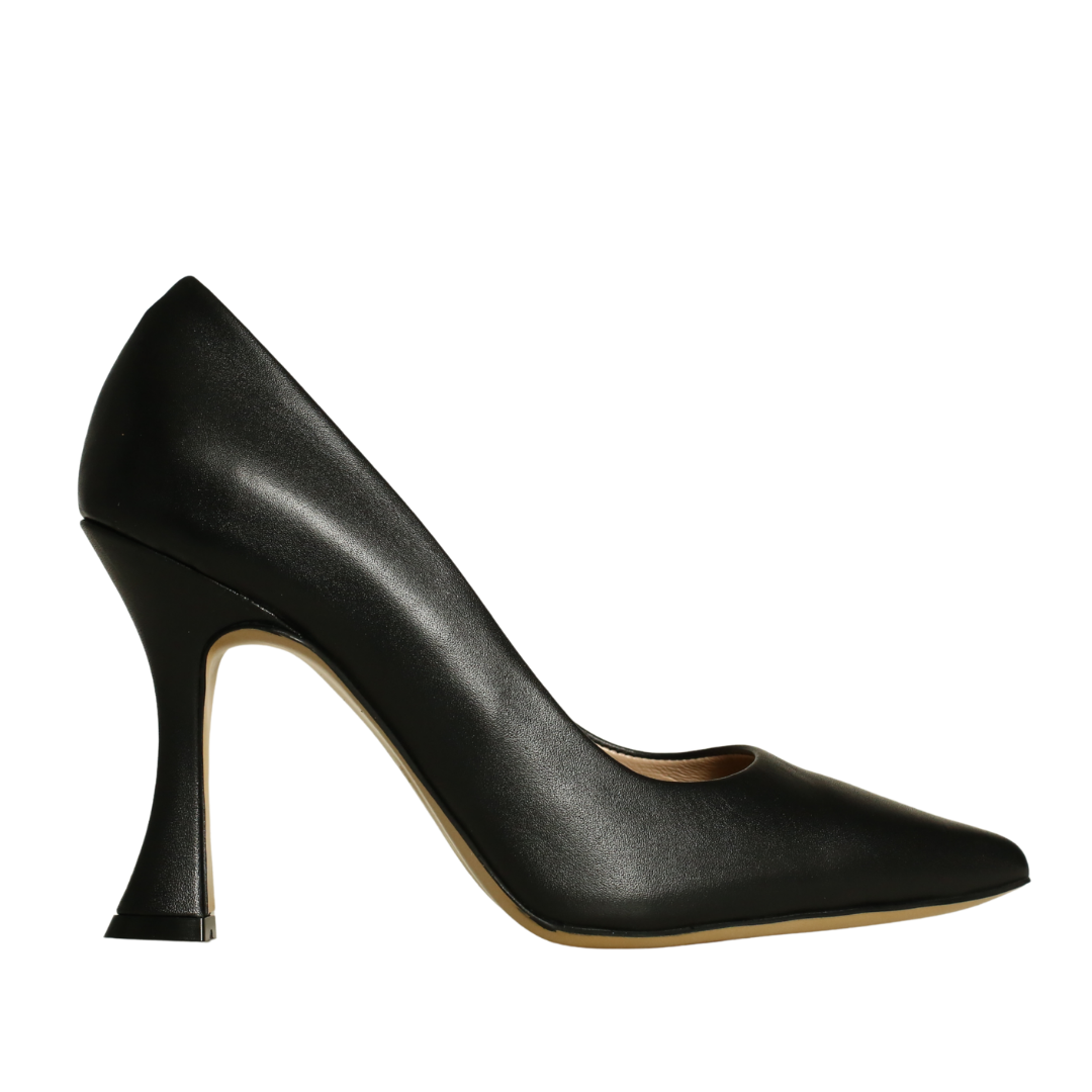 Siyah Deri Kadın Stiletto