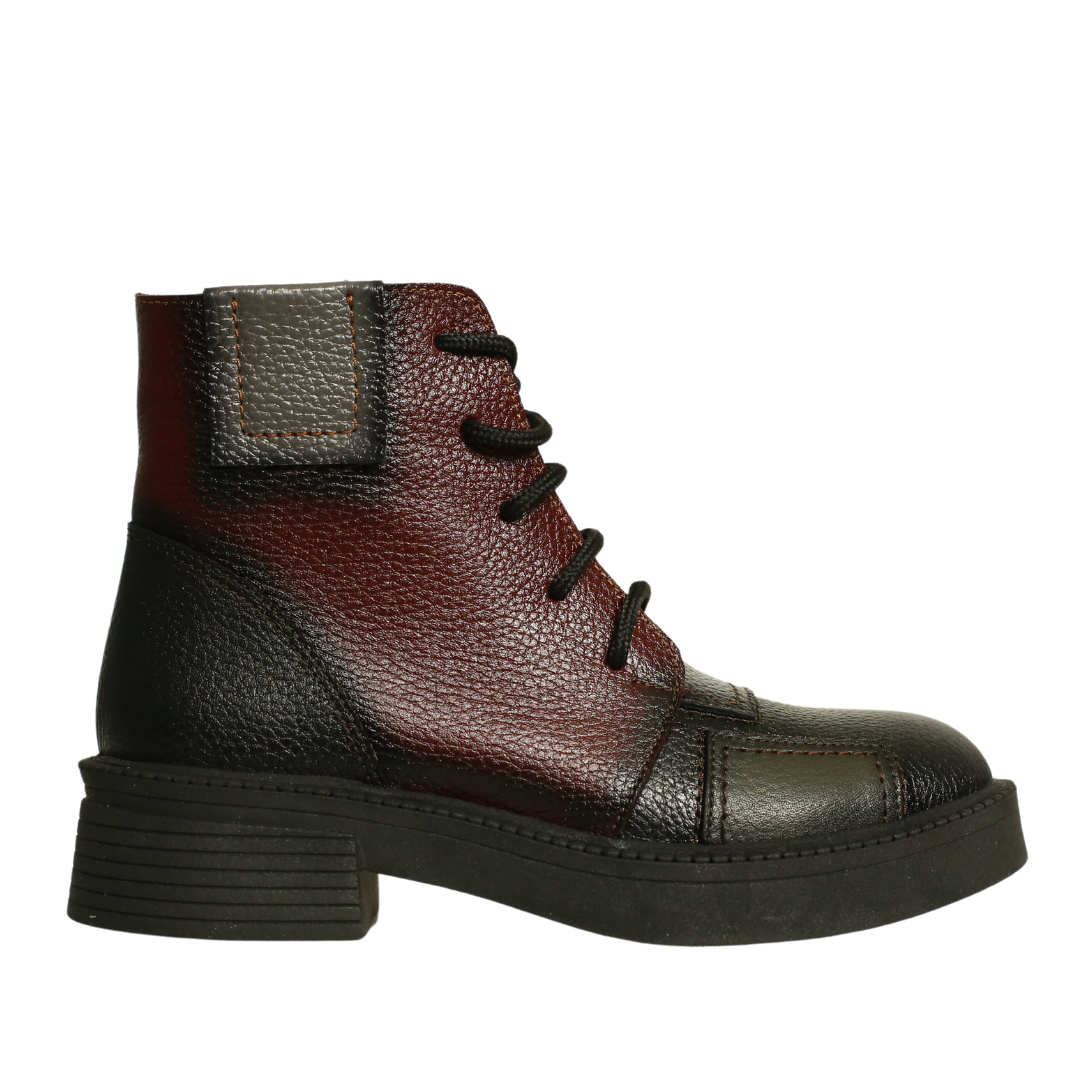 Siyah Deri Kombin Kadın Bot