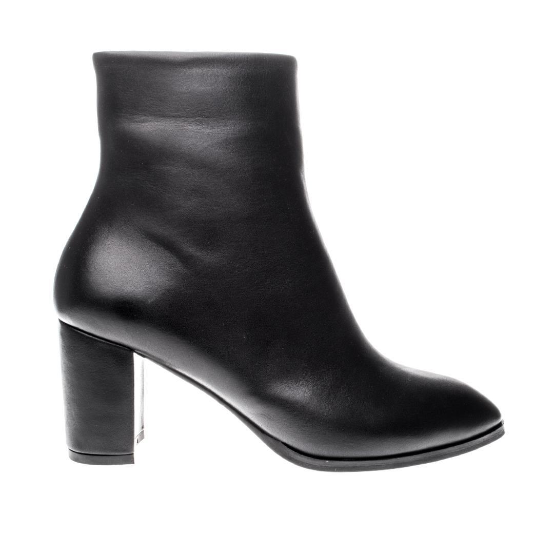 Siyah Fermuarlı Kadın Topuklu Bot