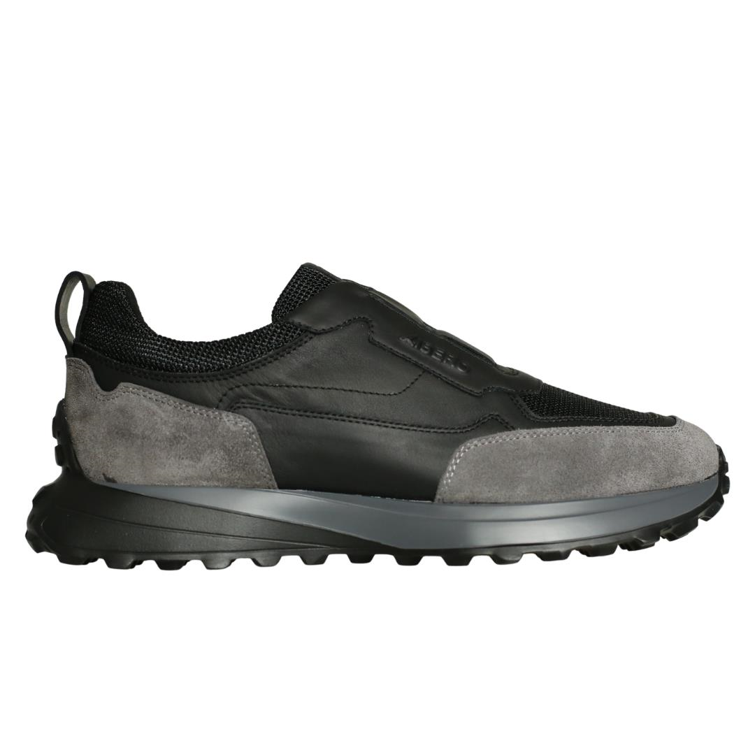 Siyah Gri Deri Erkek Sneaker