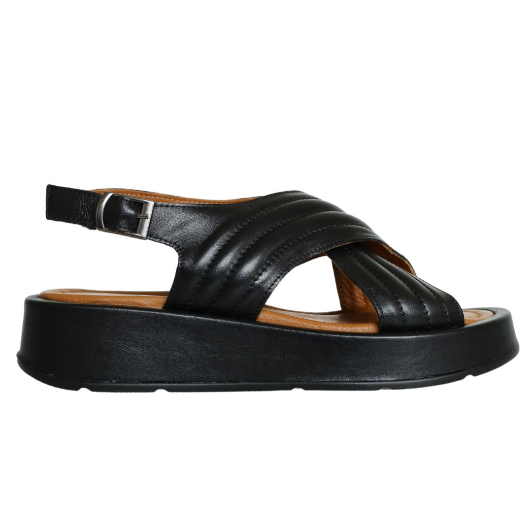 Siyah Kadın Deri Sandalet